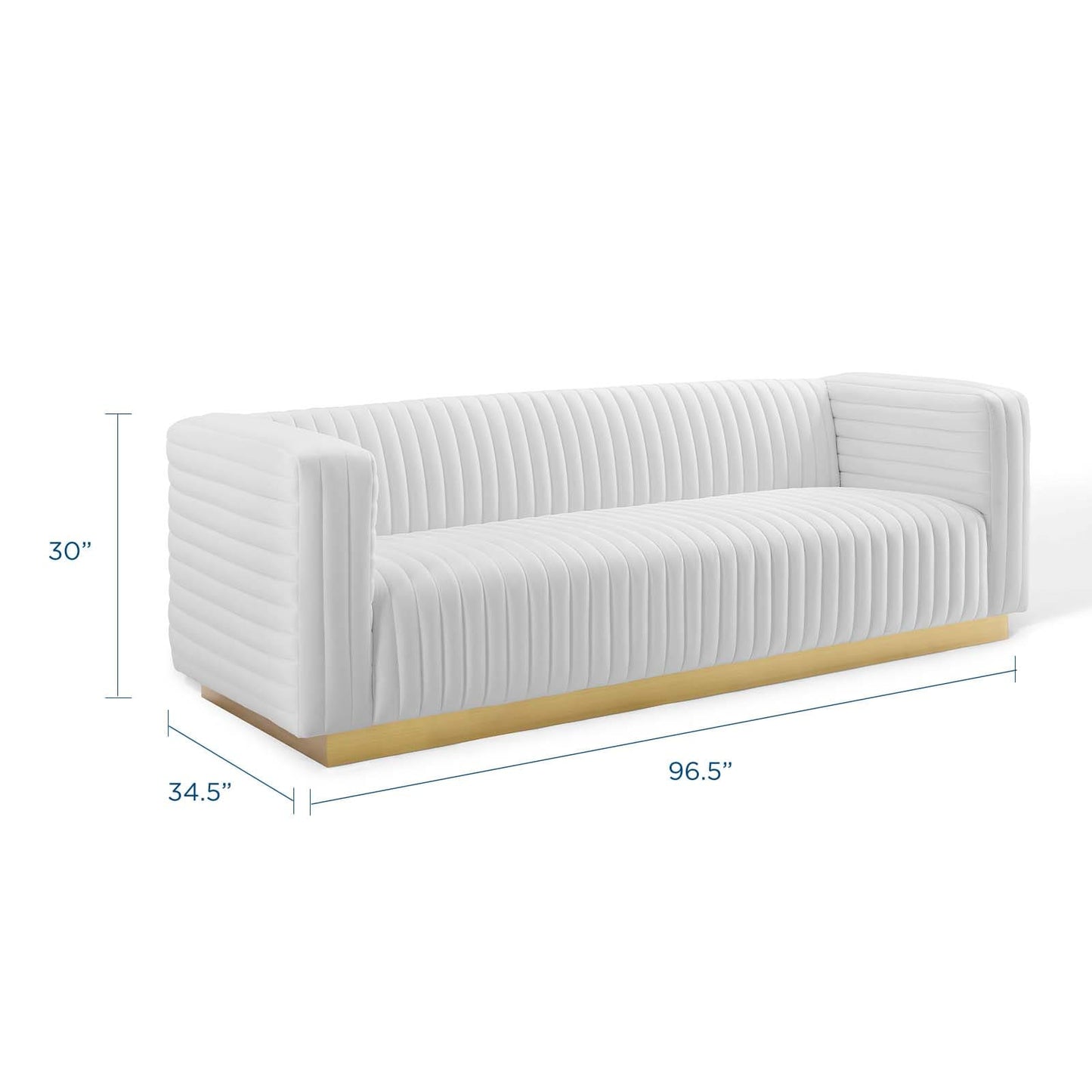 Modway Charisma Channel Tufted Performance Velvet Living Room Sofa | Sofas | 