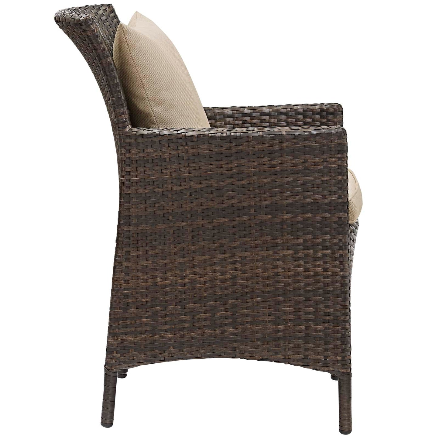 Modway Conduit 5 Piece Outdoor Patio Wicker Rattan Set | Outdoor Sofas, Loveseats & Sectionals | 