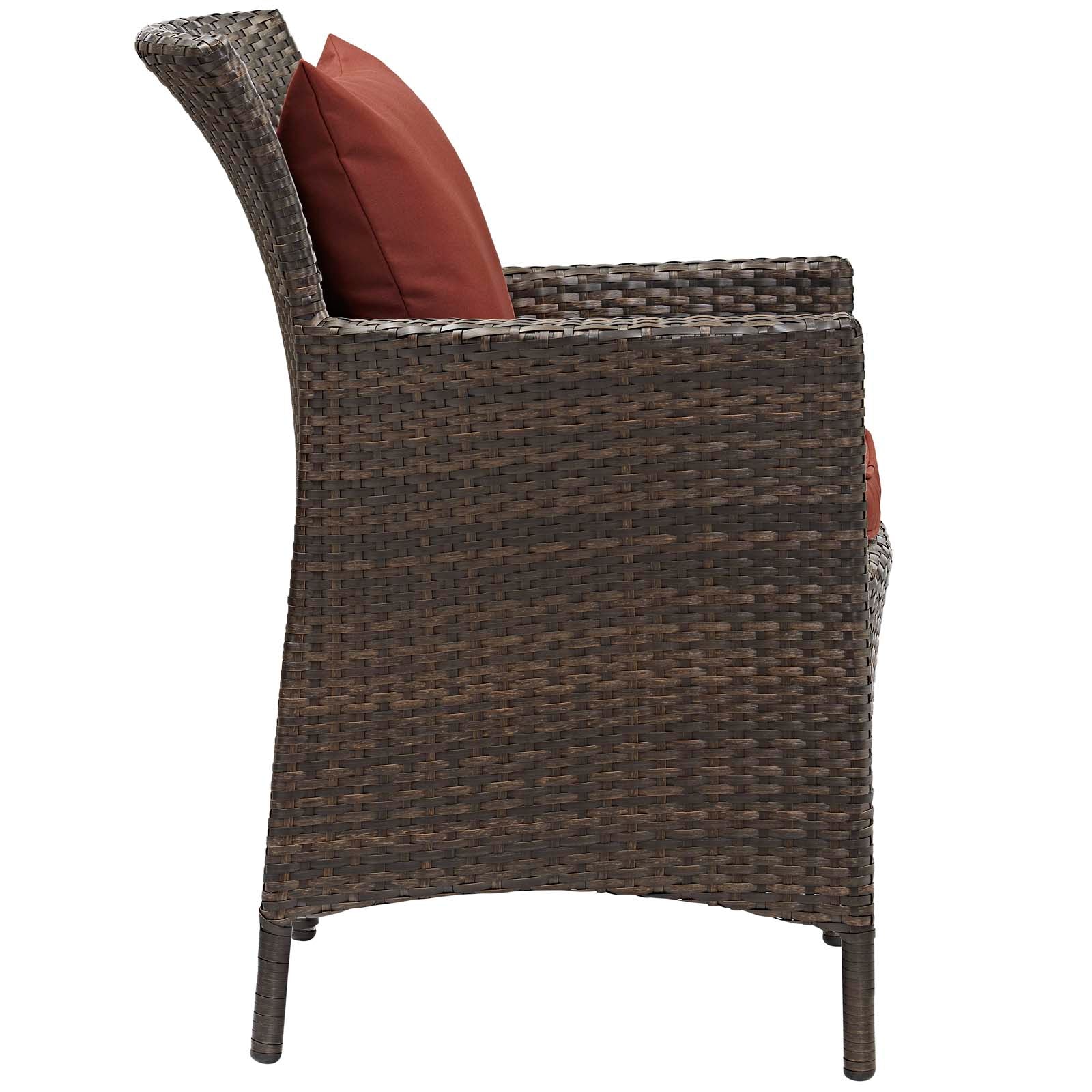 Modway Conduit 5 Piece Outdoor Patio Wicker Rattan Set | Outdoor Sofas, Loveseats & Sectionals | 