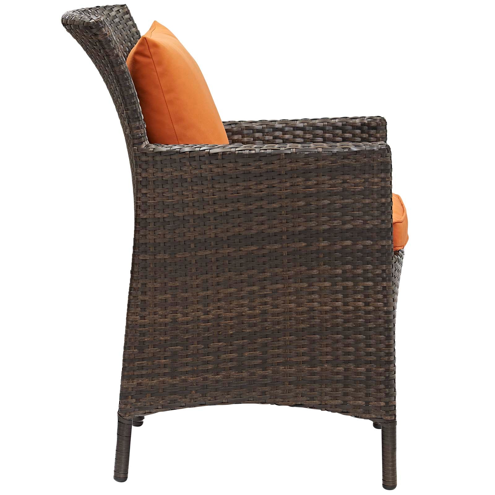 Modway Conduit 5 Piece Outdoor Patio Wicker Rattan Set | Outdoor Sofas, Loveseats & Sectionals | 