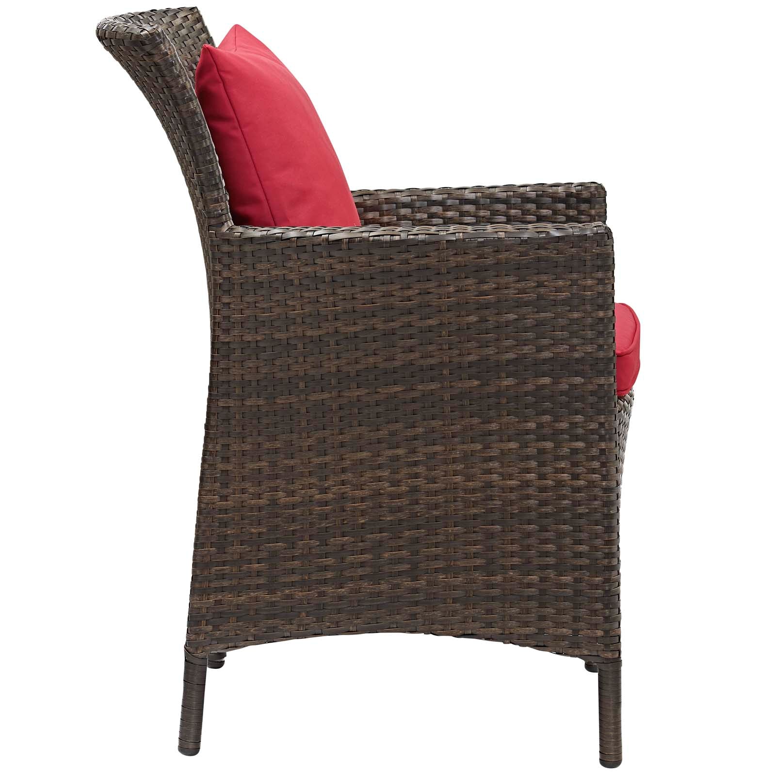 Modway Conduit 5 Piece Outdoor Patio Wicker Rattan Set | Outdoor Sofas, Loveseats & Sectionals | 
