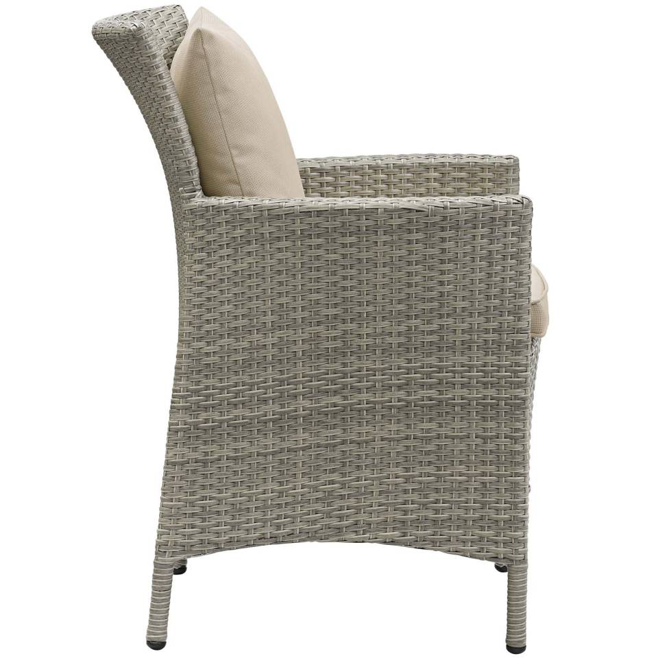 Modway Conduit 5 Piece Outdoor Patio Wicker Rattan Dining Set | Outdoor Dining Sets | 