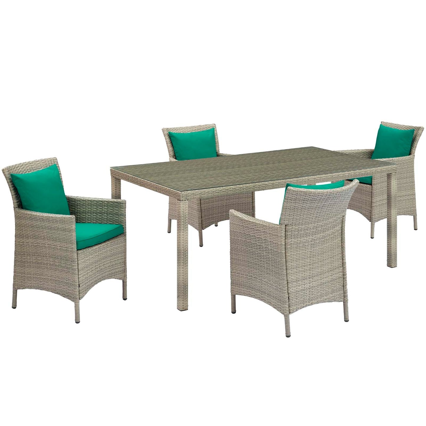 Modway Conduit 5 Piece Outdoor Patio Wicker Rattan Dining Set - EEI-3894