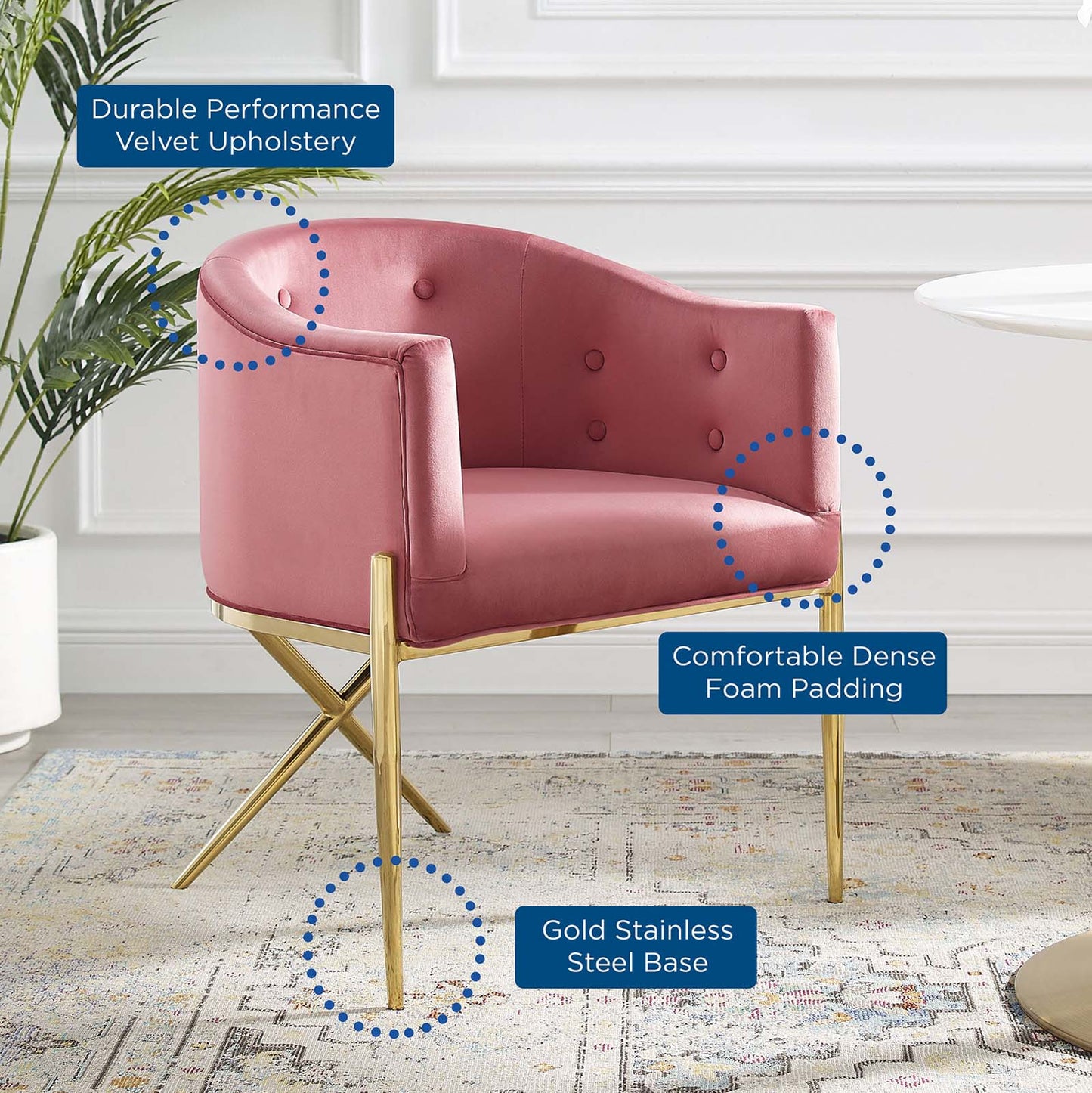 Savour Tufted Performance Velvet Accent Dining Armchair By Modway - EEI-3906 | Dining Chairs | Modishstore