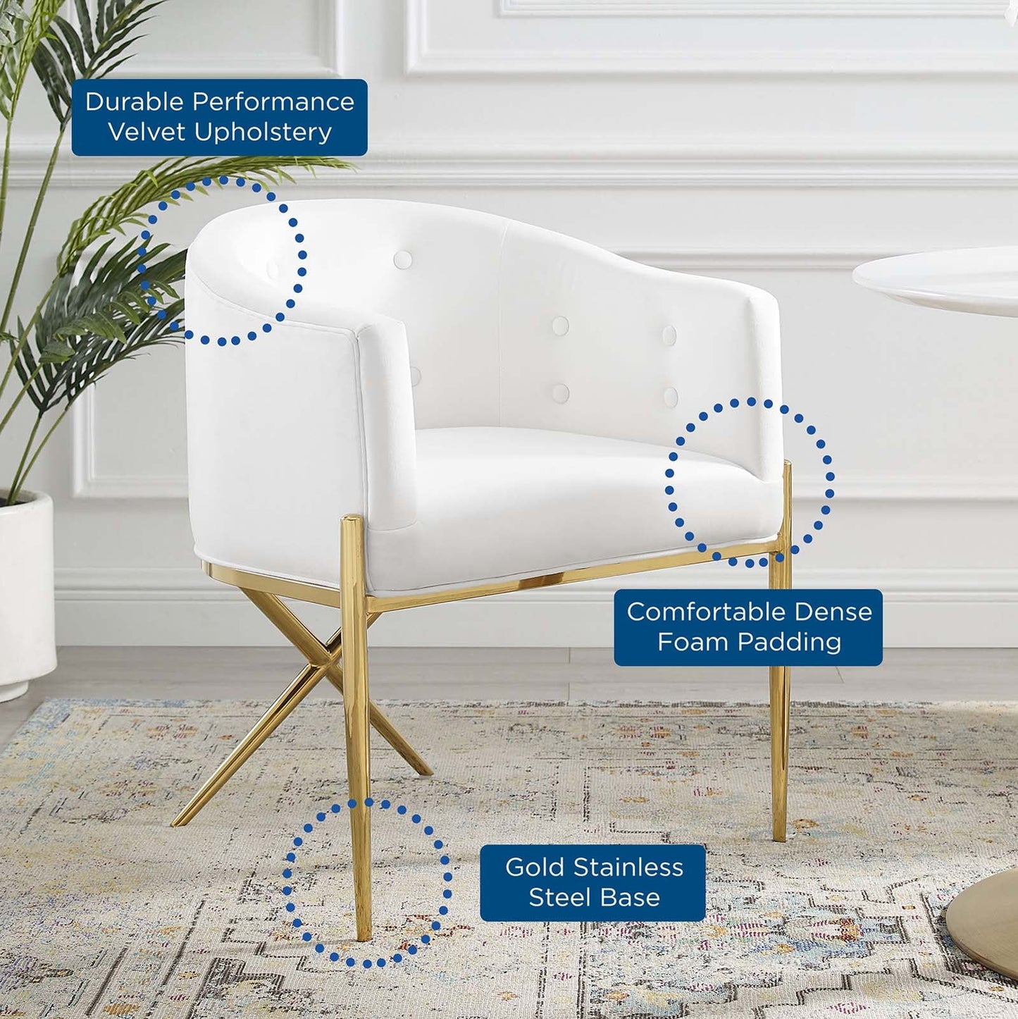 Savour Tufted Performance Velvet Accent Dining Armchair By Modway - EEI-3906 | Dining Chairs | Modishstore - 9