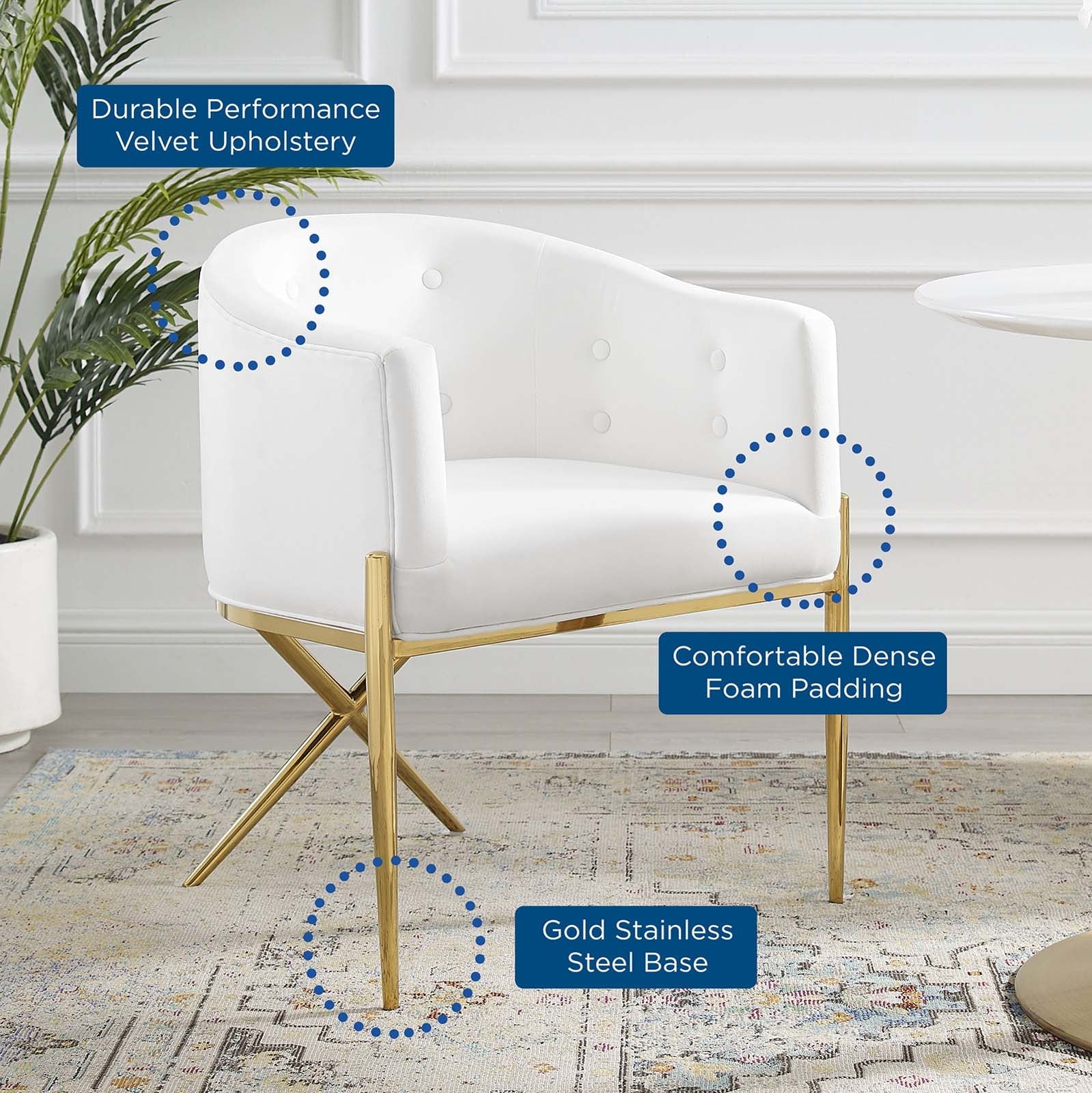 Savour Tufted Performance Velvet Accent Dining Armchair By Modway - EEI-3906 | Dining Chairs | Modishstore - 9
