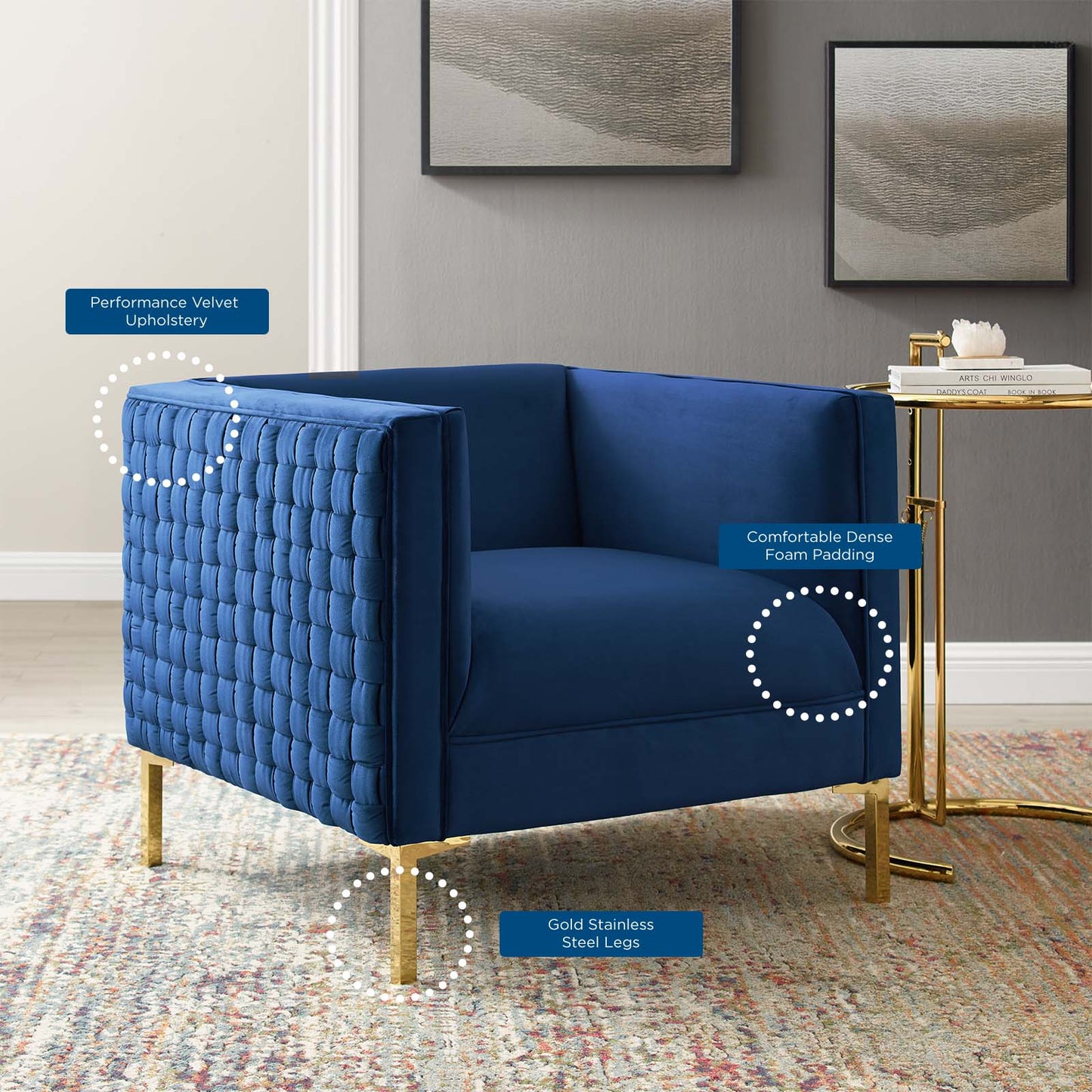 Resonate Performance Velvet Armchair By Modway - EEI-3916 | Armchairs | Modishstore