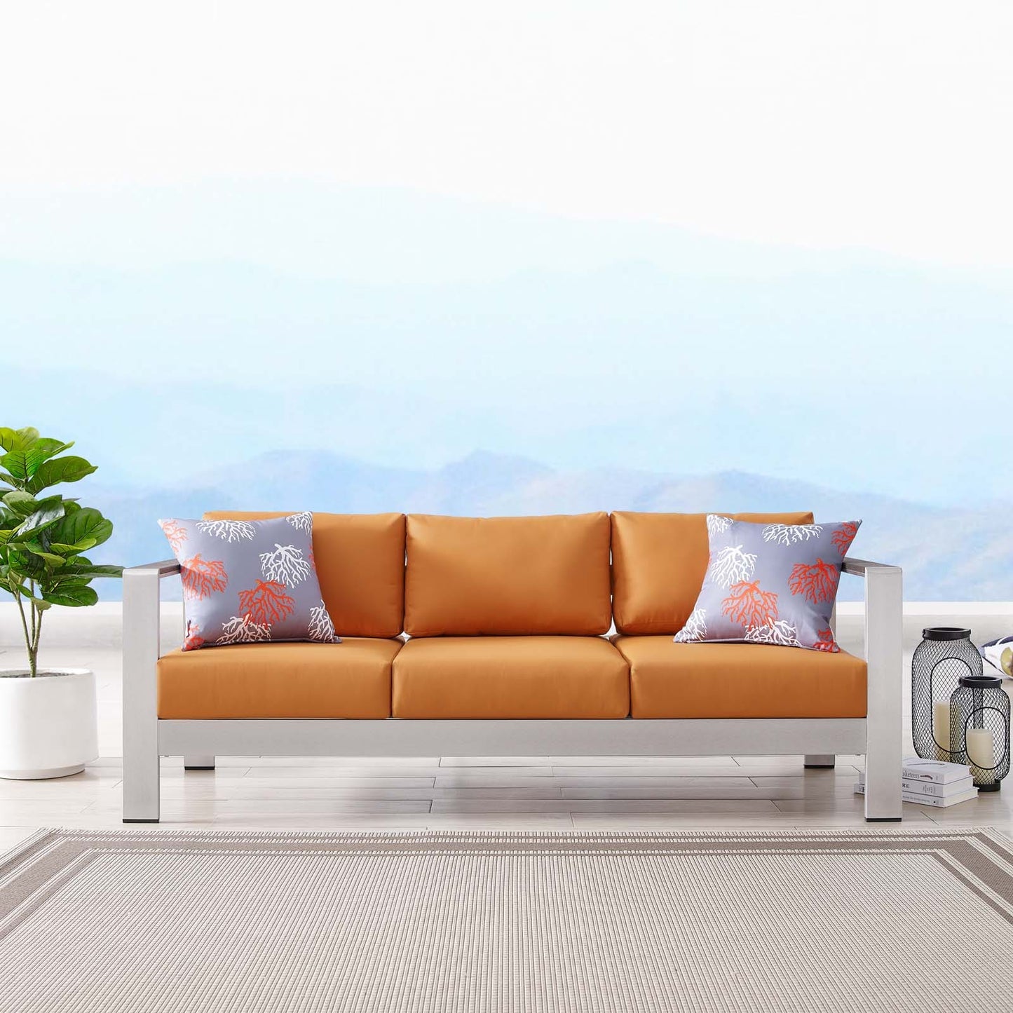Modway Shore Outdoor Patio Aluminum Sofa | Outdoor Sofas, Loveseats & Sectionals | Modishstore-28