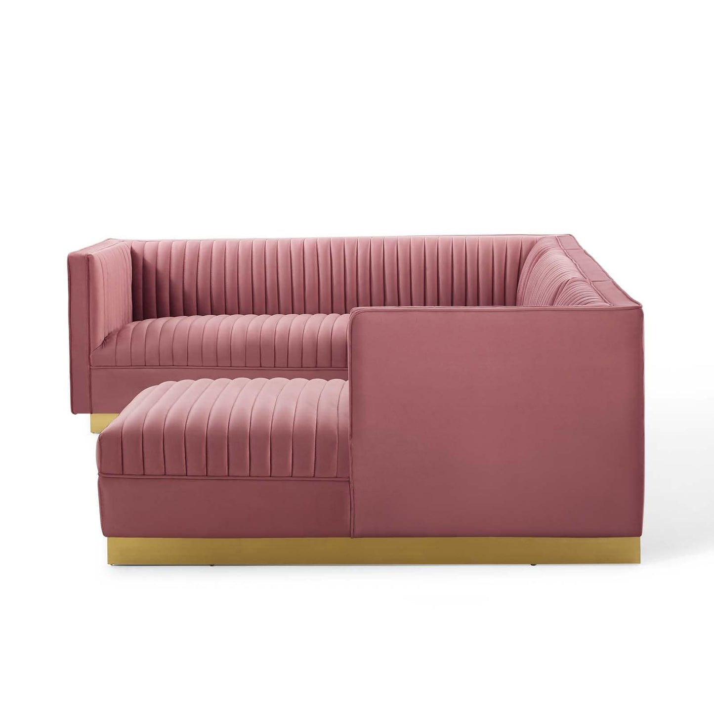 Modway Sanguine 3 Piece Performance Velvet Sectional Sofa Set | Sofas | Modishstore-5