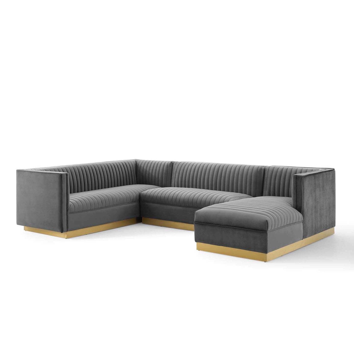 Modway Sanguine 3 Piece Performance Velvet Sectional Sofa Set | Sofas | Modishstore-10