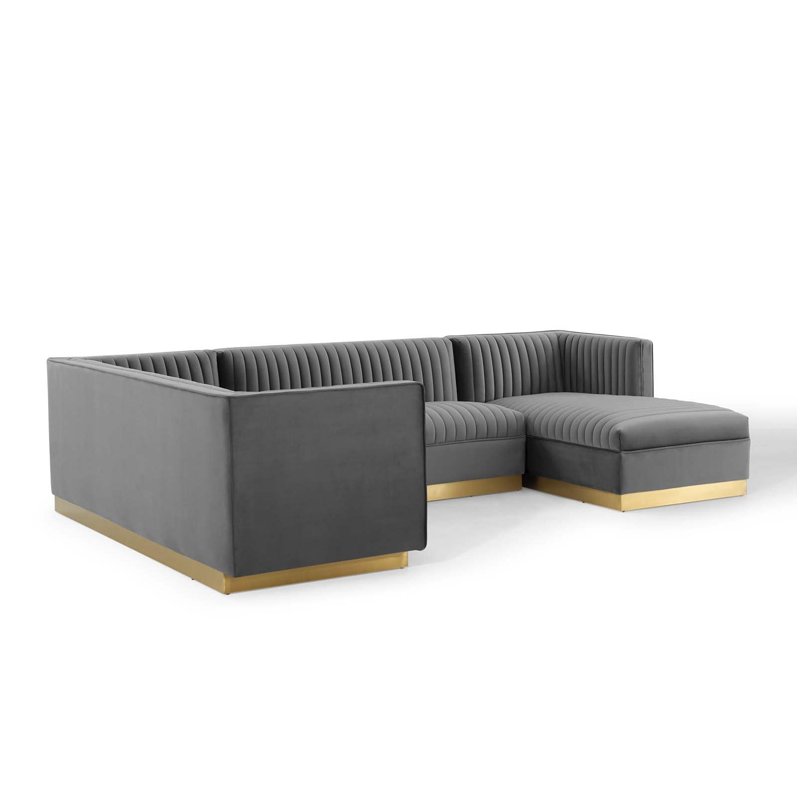 Modway Sanguine 3 Piece Performance Velvet Sectional Sofa Set | Sofas | Modishstore-11