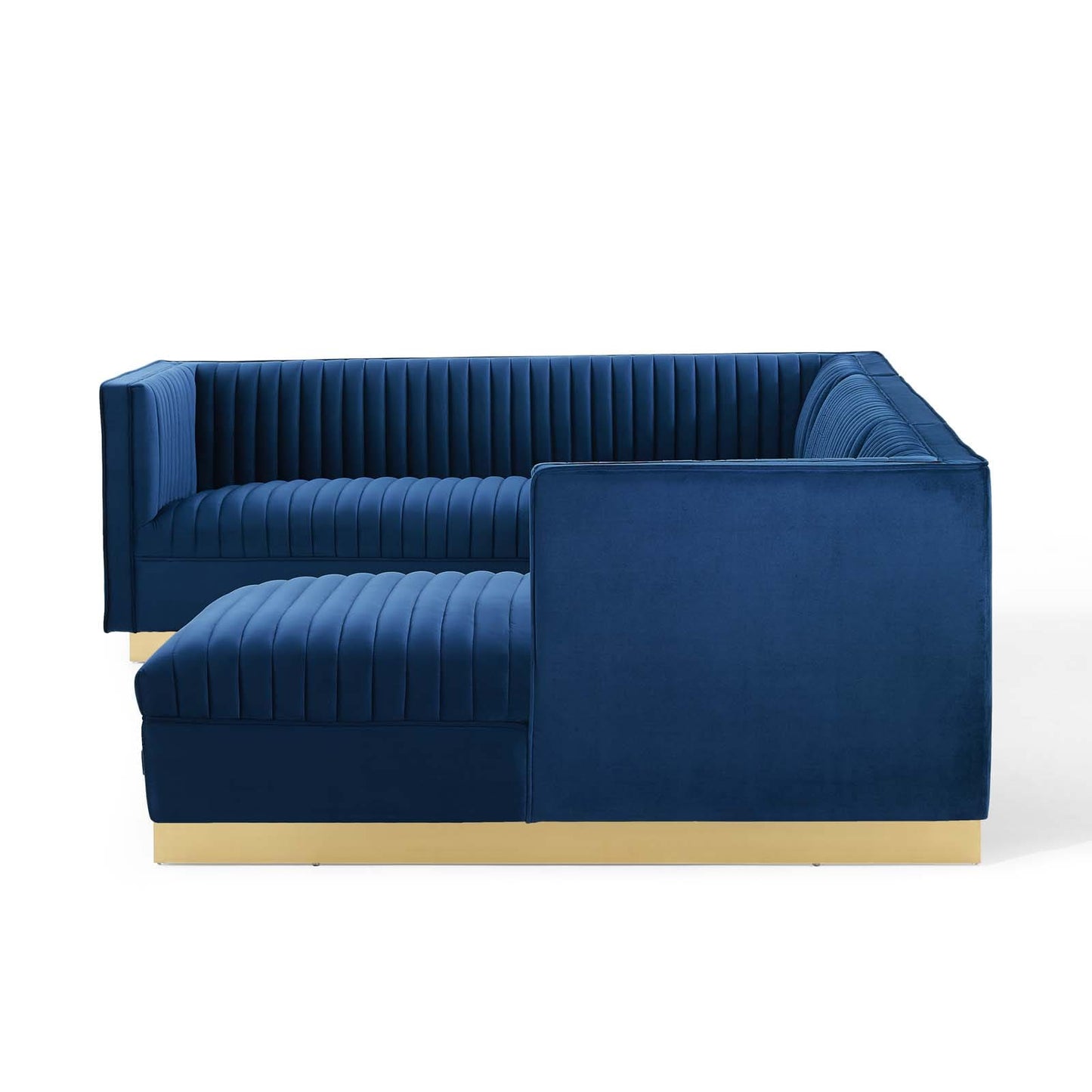 Modway Sanguine 3 Piece Performance Velvet Sectional Sofa Set | Sofas | Modishstore-19