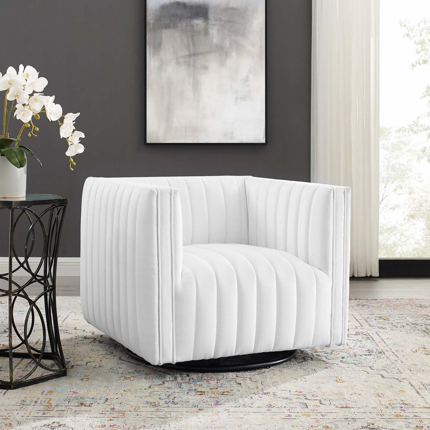 Modway Perception Tufted Swivel Upholstered Armchair | Armchairs | Modishstore-29