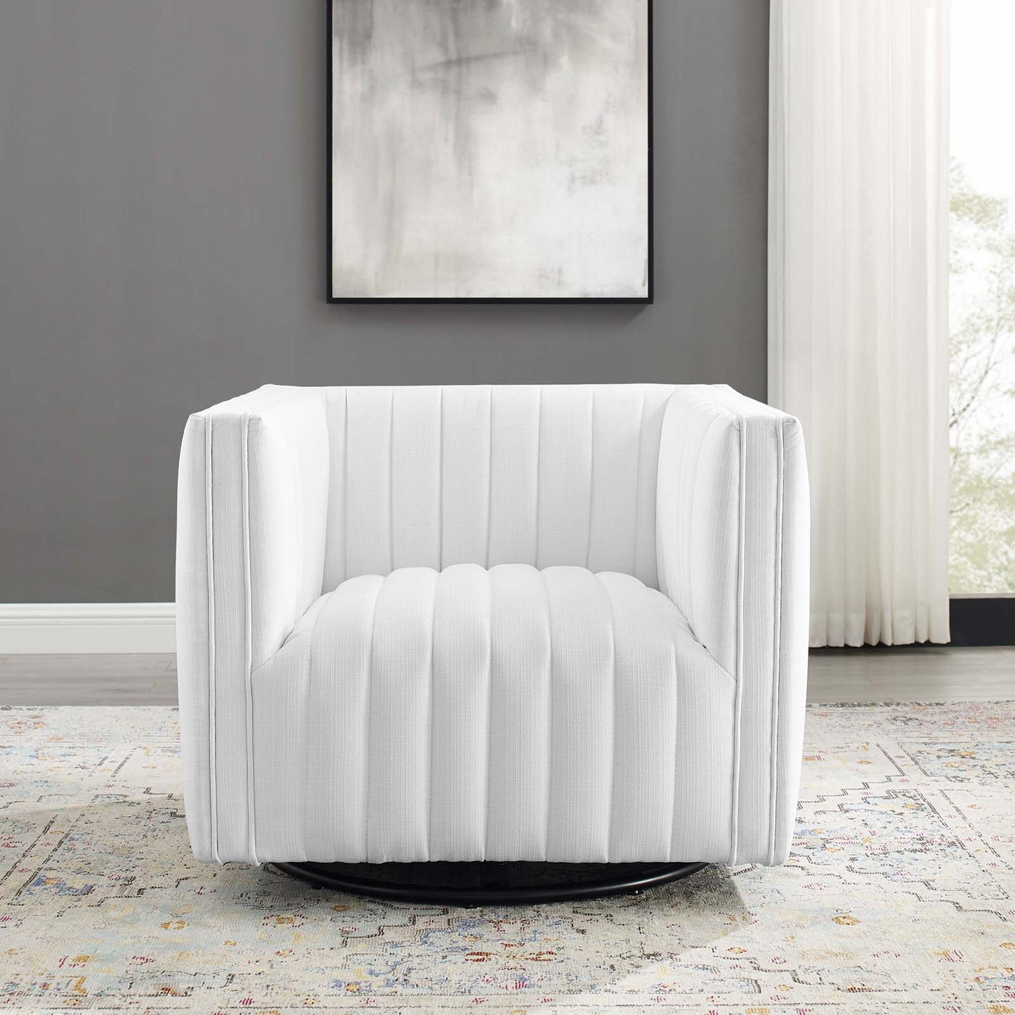 Modway Perception Tufted Swivel Upholstered Armchair | Armchairs | Modishstore-28