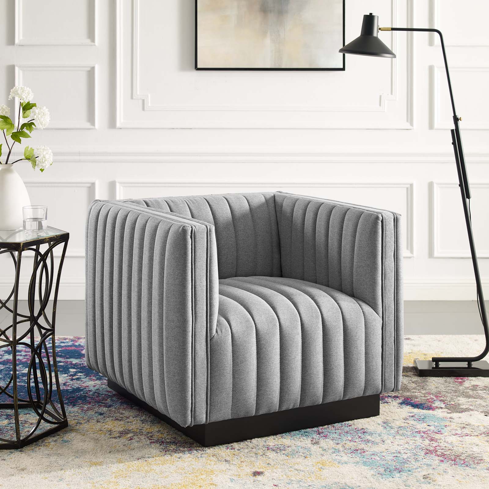Modway Perception Tufted Upholstered Fabric Armchair | Armchairs | Modishstore-19
