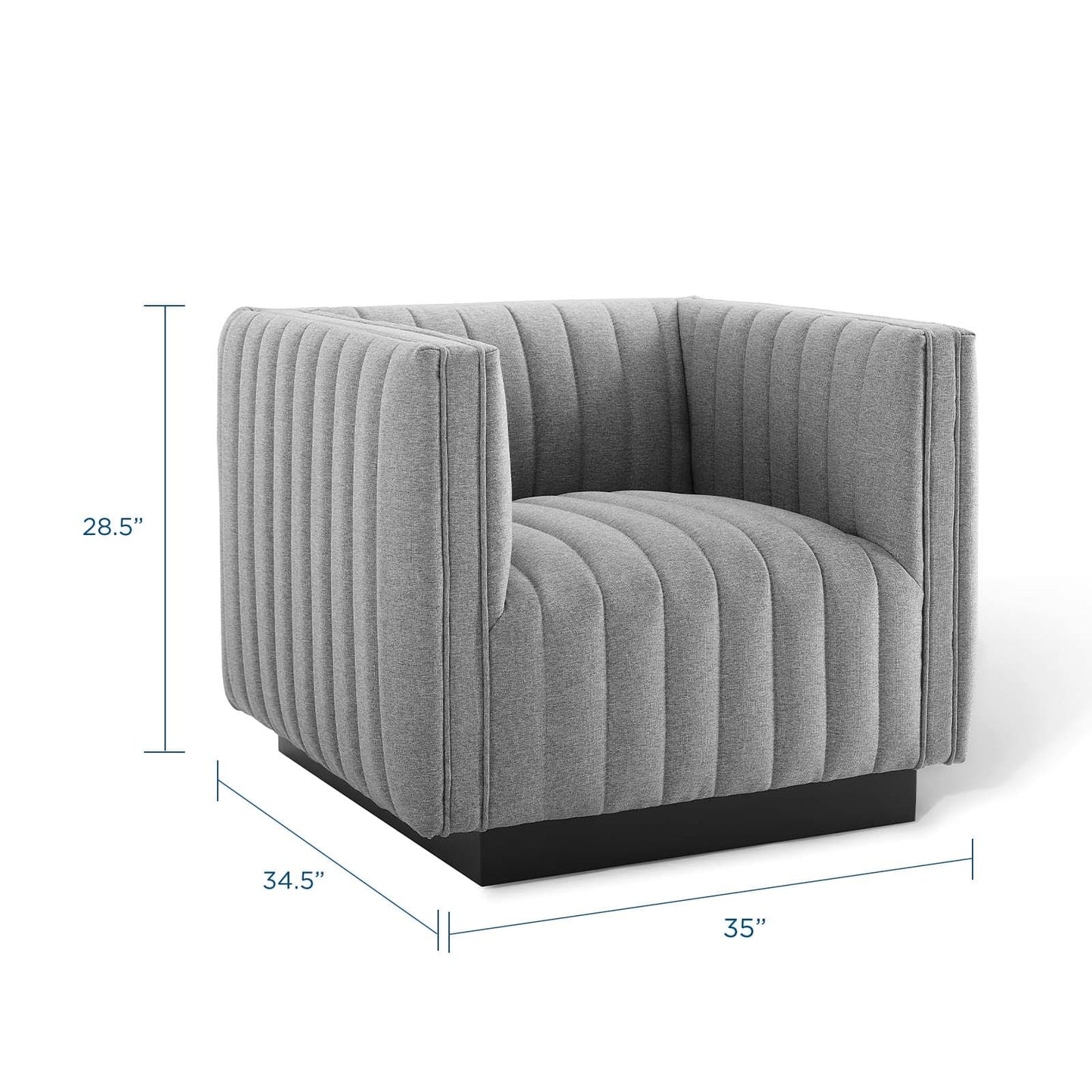 Modway Perception Tufted Upholstered Fabric Armchair | Armchairs | Modishstore-22