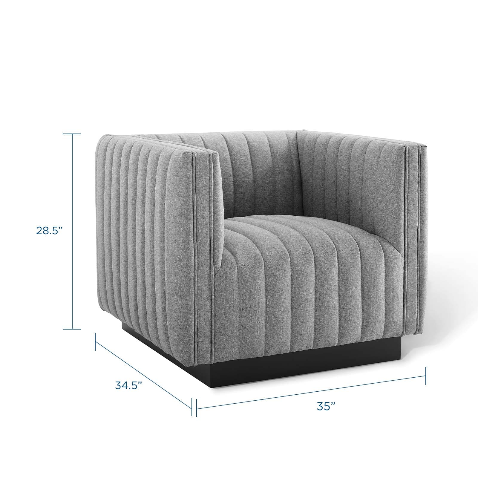Modway Perception Tufted Upholstered Fabric Armchair | Armchairs | Modishstore-22