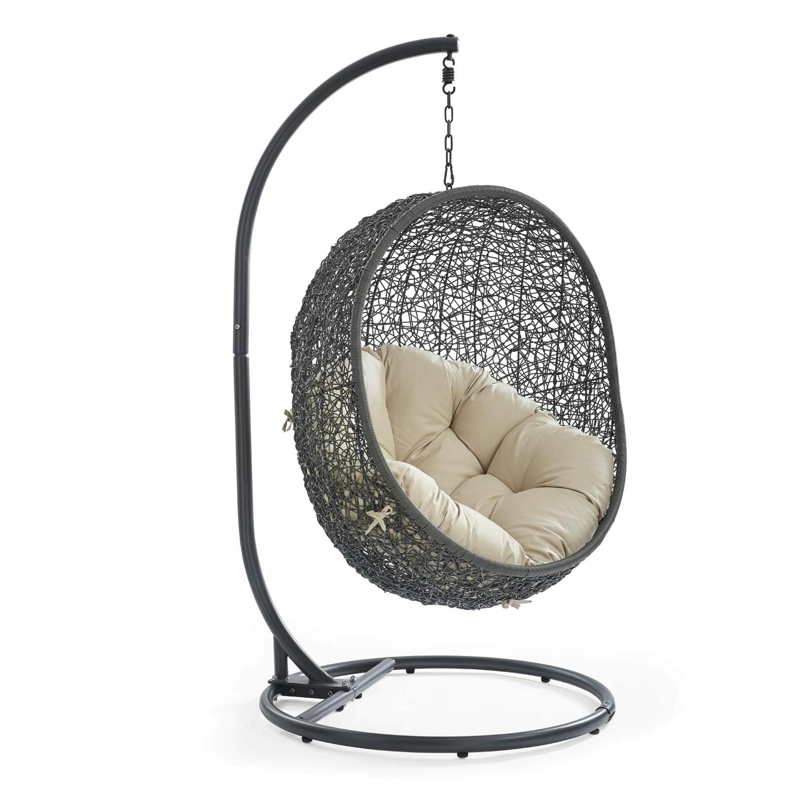 Modway Hide Outdoor Patio Sunbrella Swing Chair With Stand | Outdoor Porch Swings | 