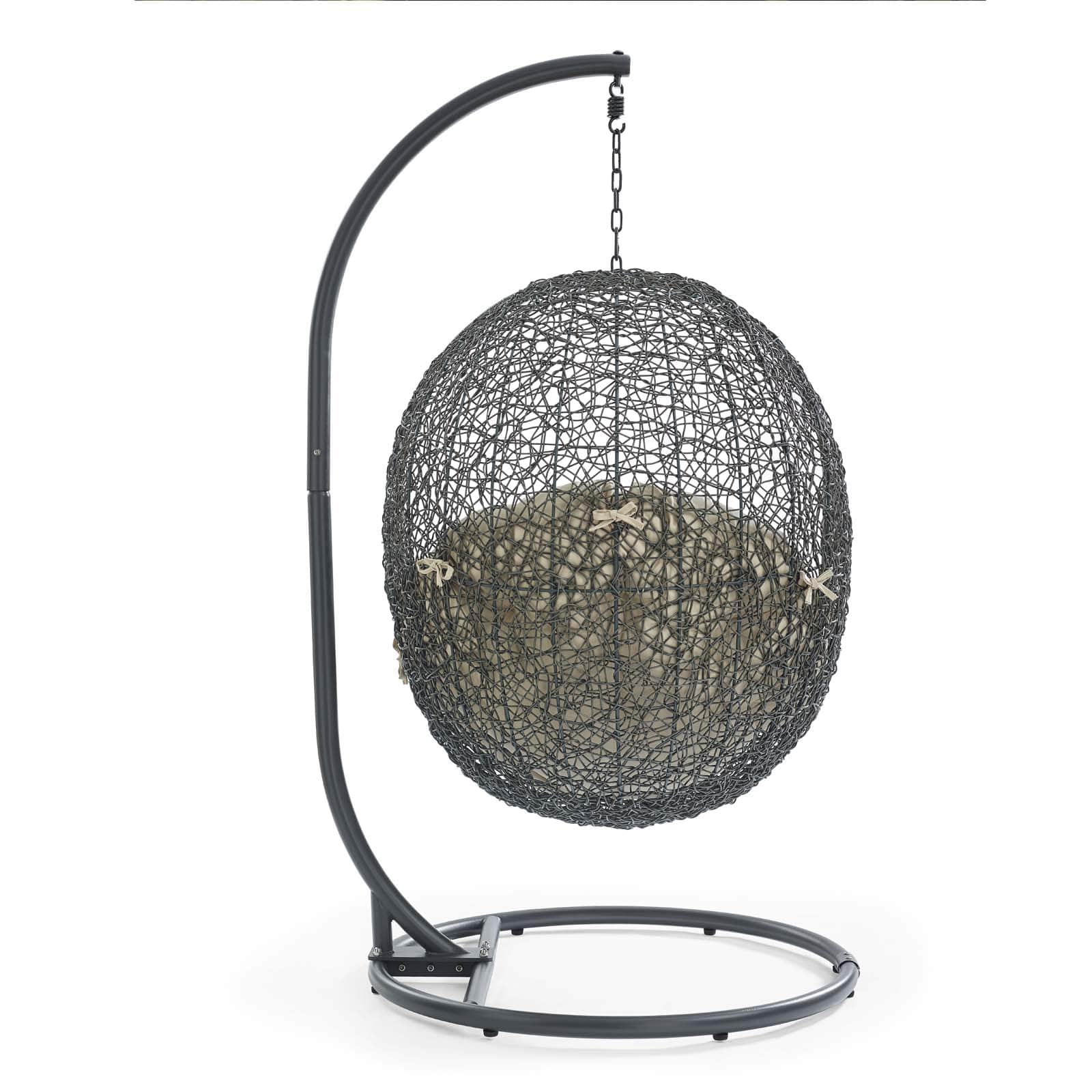 Modway Hide Outdoor Patio Sunbrella Swing Chair With Stand | Outdoor Porch Swings | 