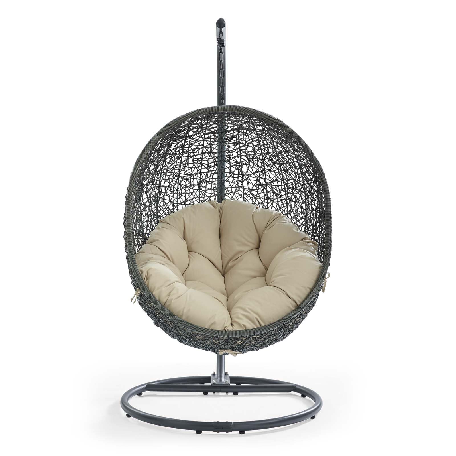 Modway Hide Outdoor Patio Sunbrella Swing Chair With Stand | Outdoor Porch Swings | 