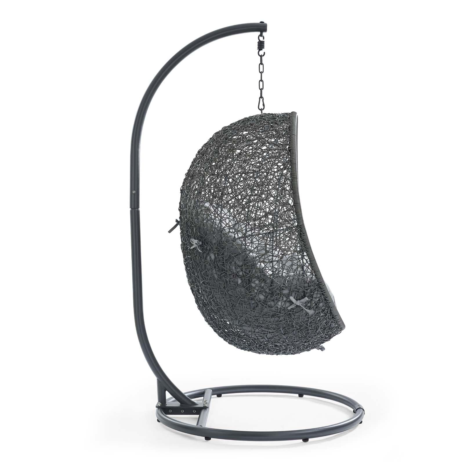 Modway Hide Outdoor Patio Sunbrella Swing Chair With Stand | Outdoor Porch Swings | 