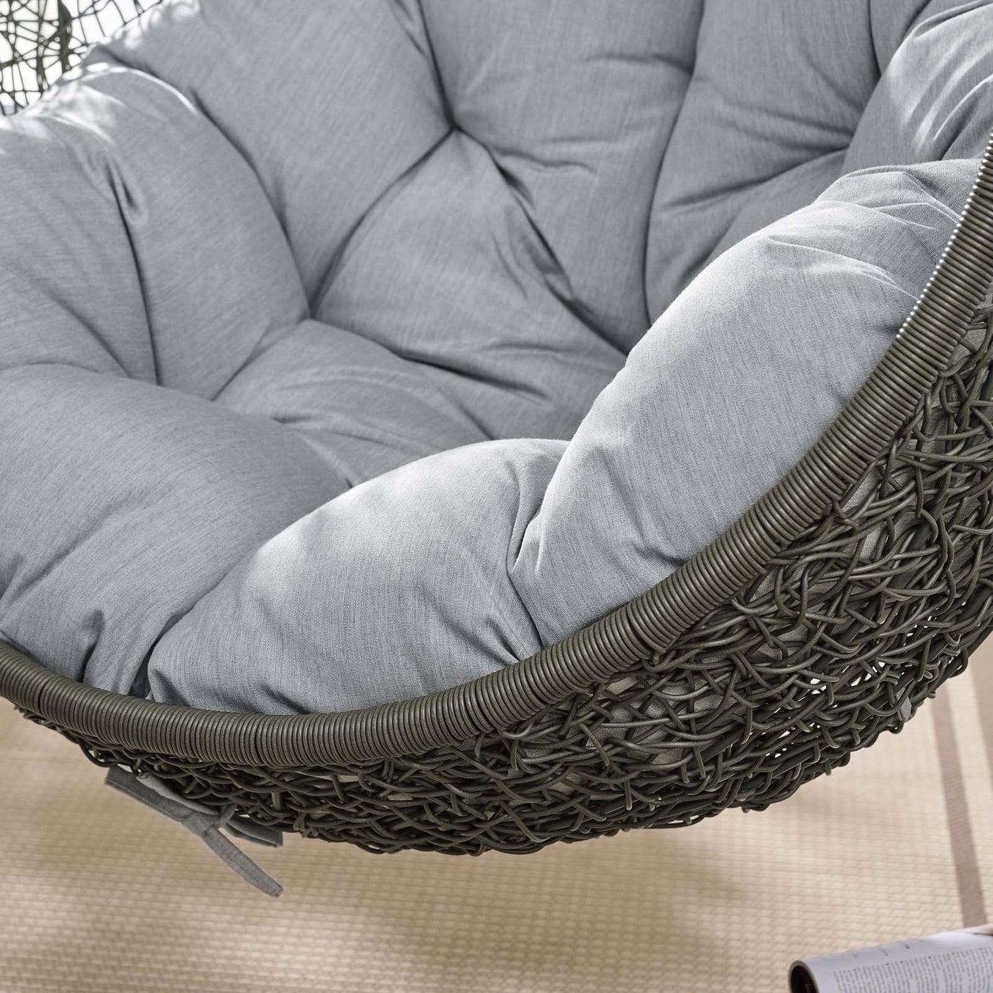 Modway Hide Outdoor Patio Sunbrella Swing Chair With Stand | Outdoor Porch Swings | 