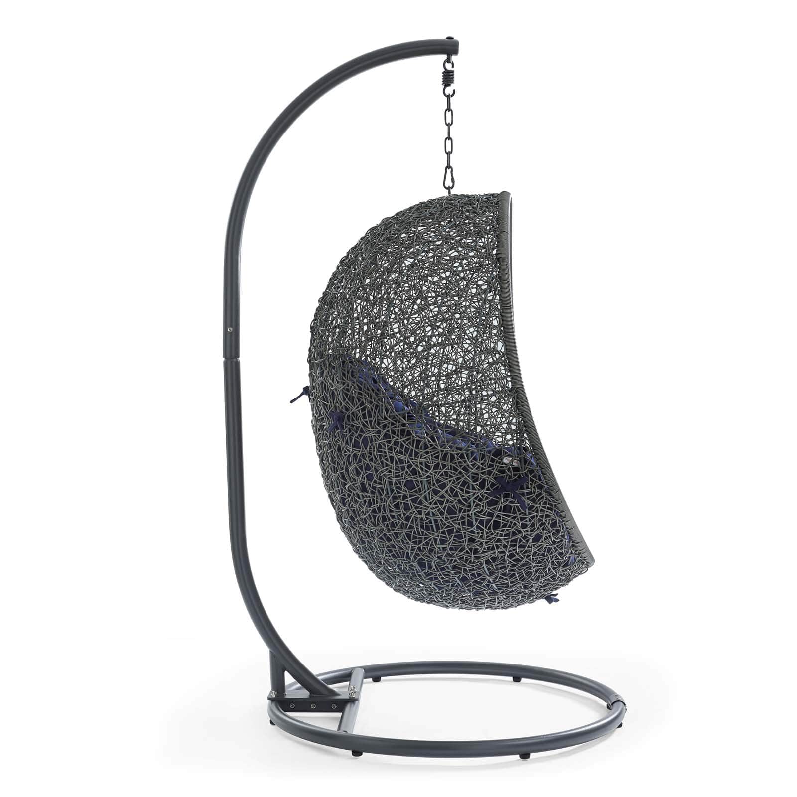 Modway Hide Outdoor Patio Sunbrella Swing Chair With Stand | Outdoor Porch Swings | 