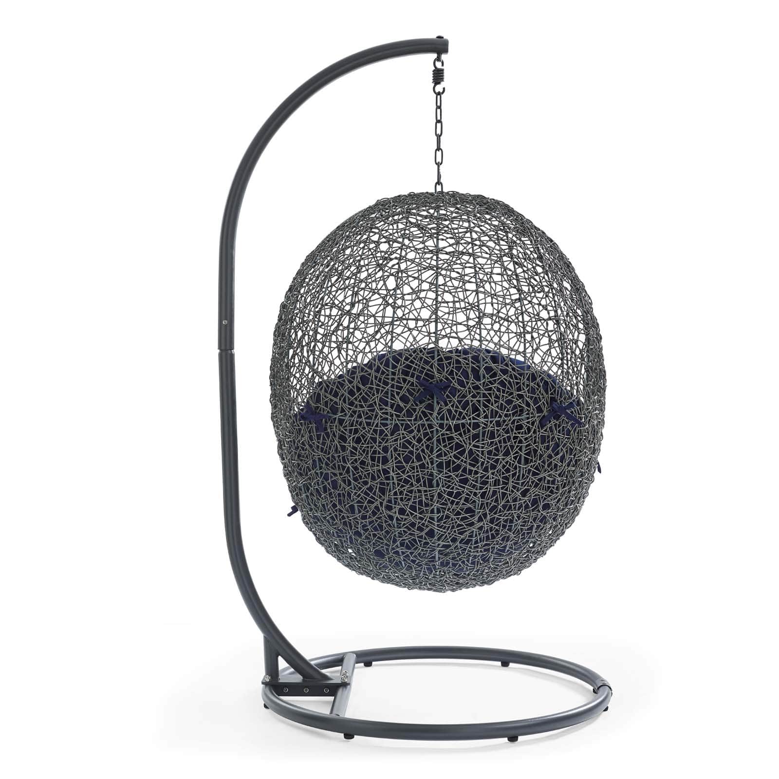 Modway Hide Outdoor Patio Sunbrella Swing Chair With Stand | Outdoor Porch Swings | 