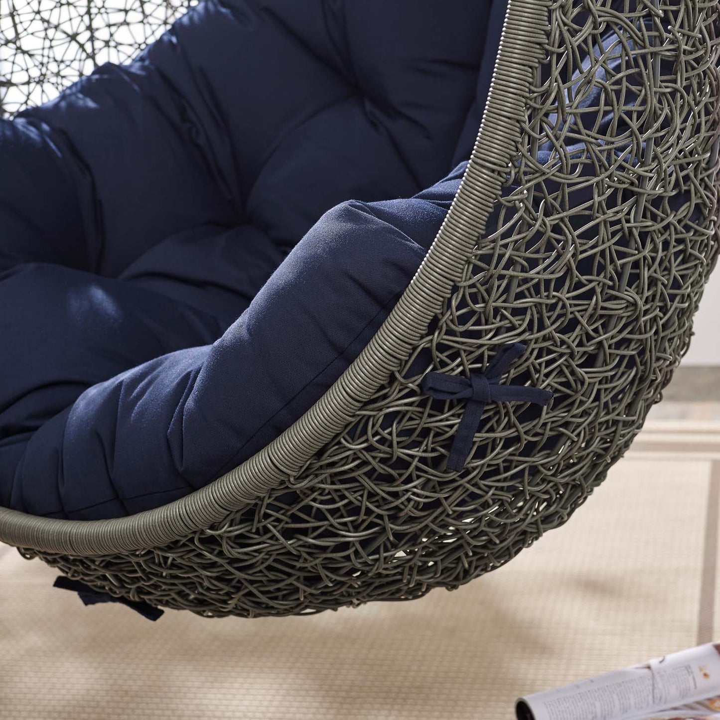 Modway Hide Outdoor Patio Sunbrella Swing Chair With Stand | Outdoor Porch Swings | 