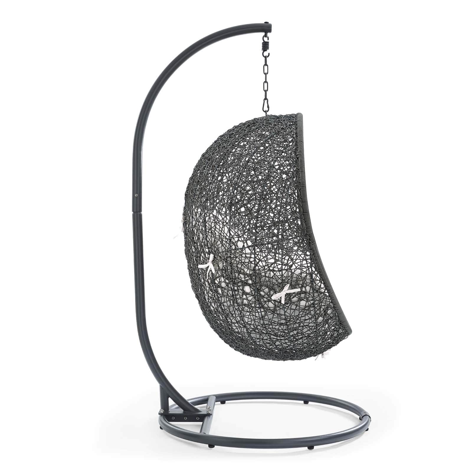 Modway Hide Outdoor Patio Sunbrella Swing Chair With Stand | Outdoor Porch Swings | 