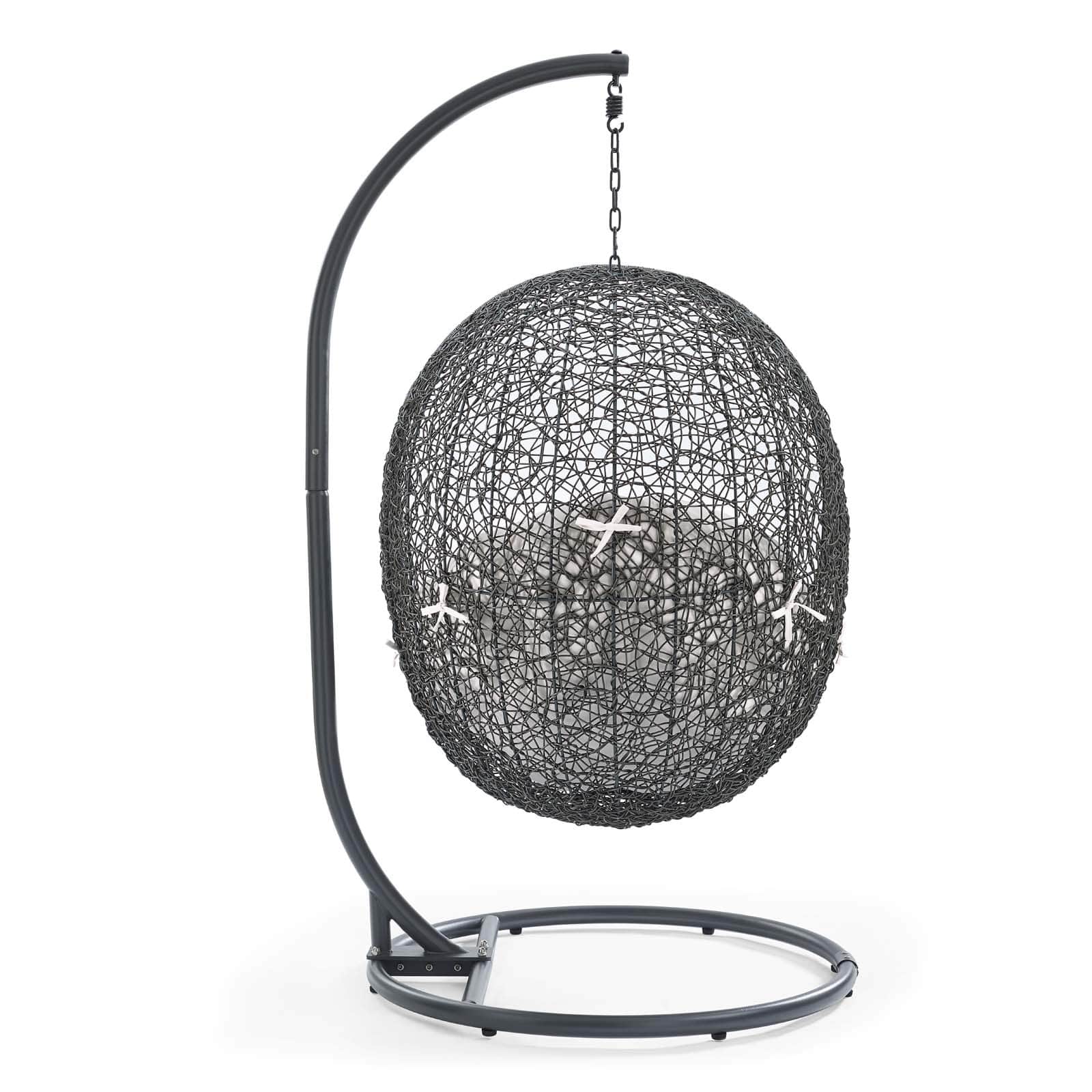 Modway Hide Outdoor Patio Sunbrella Swing Chair With Stand | Outdoor Porch Swings | 