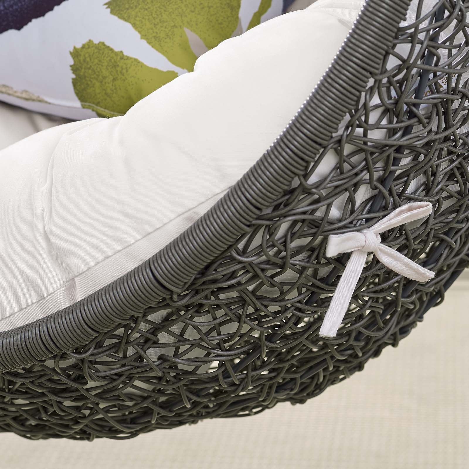 Modway Hide Outdoor Patio Sunbrella Swing Chair With Stand | Outdoor Porch Swings | 