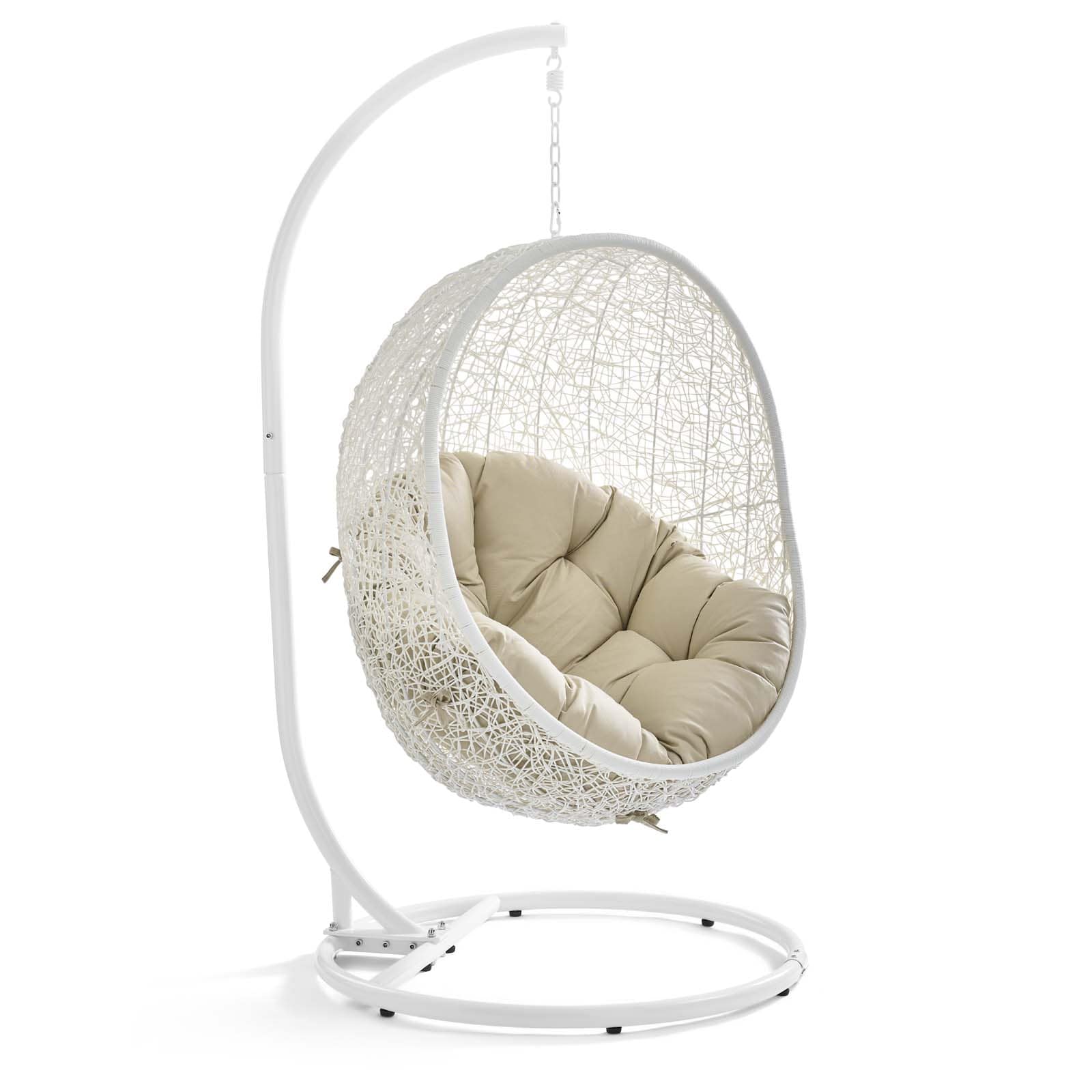 Modway Hide Outdoor Patio Sunbrella Swing Chair With Stand | Outdoor Porch Swings | 