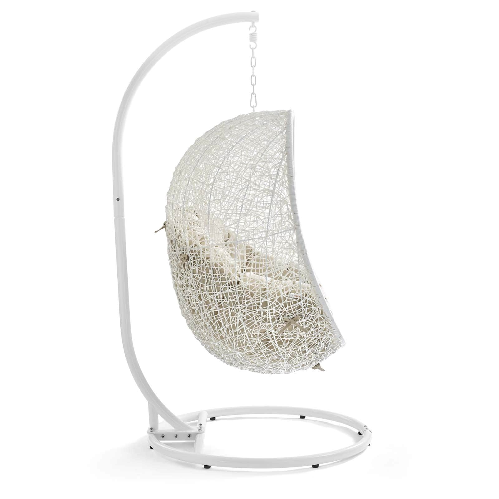 Modway Hide Outdoor Patio Sunbrella Swing Chair With Stand | Outdoor Porch Swings | 
