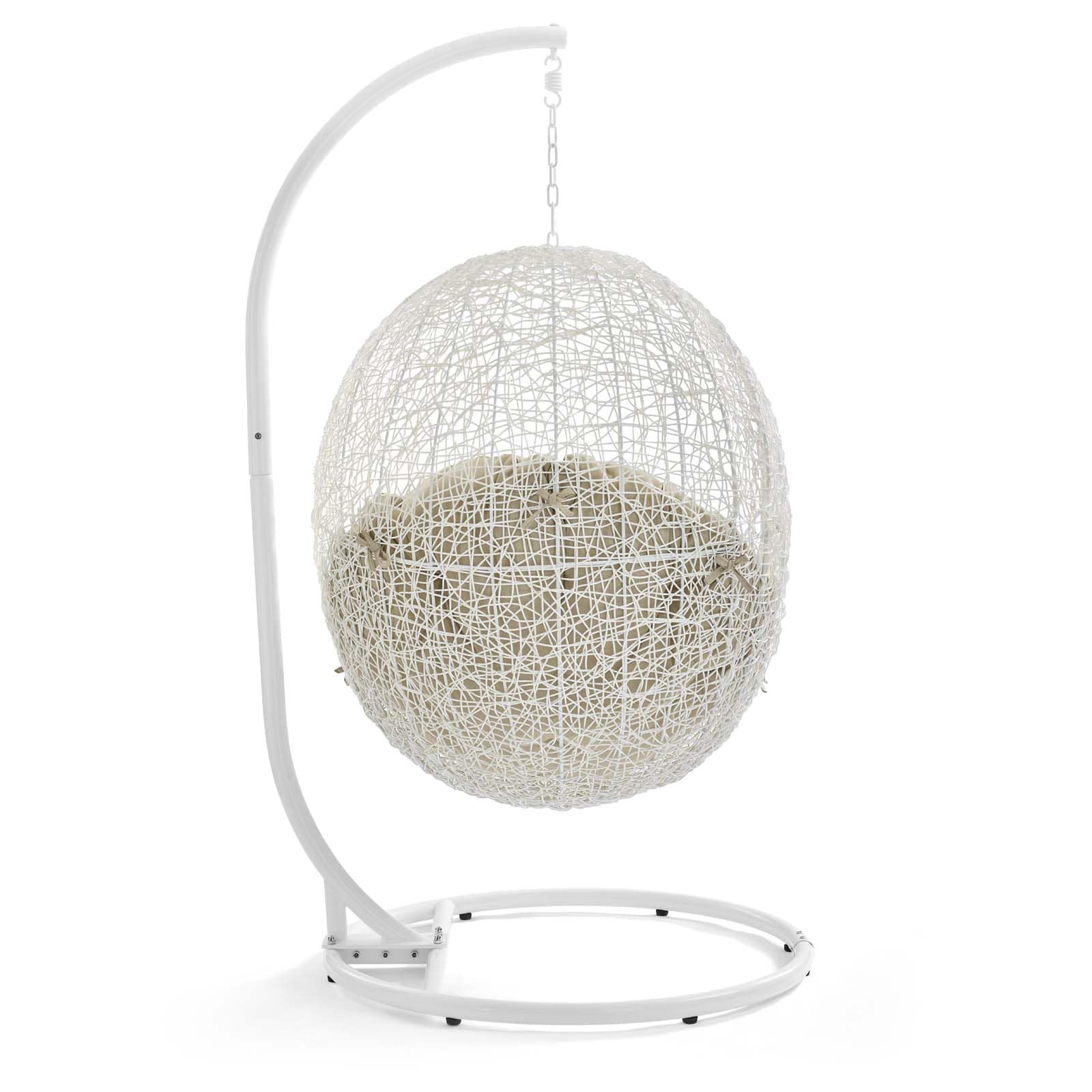 Modway Hide Outdoor Patio Sunbrella Swing Chair With Stand | Outdoor Porch Swings | 