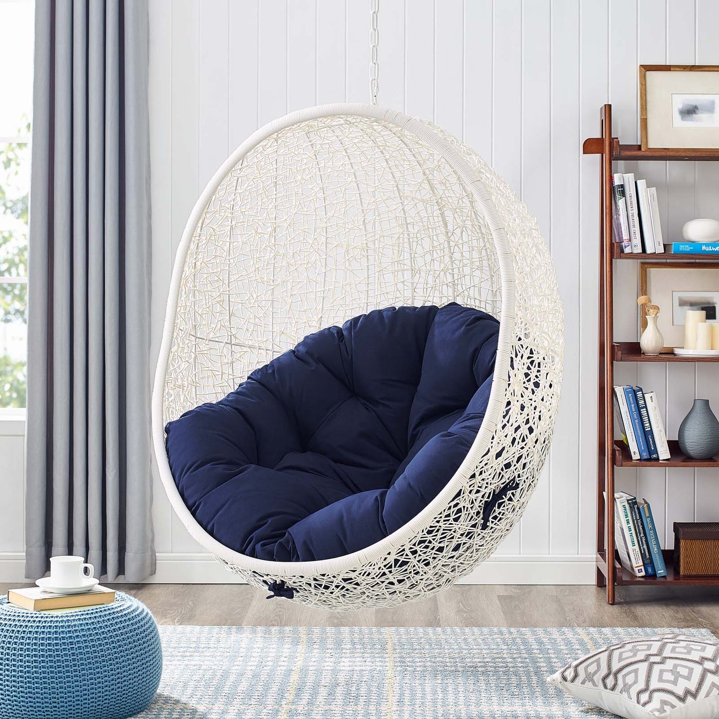 Modway Hide Outdoor Patio Sunbrella Swing Chair With Stand | Outdoor Porch Swings | 