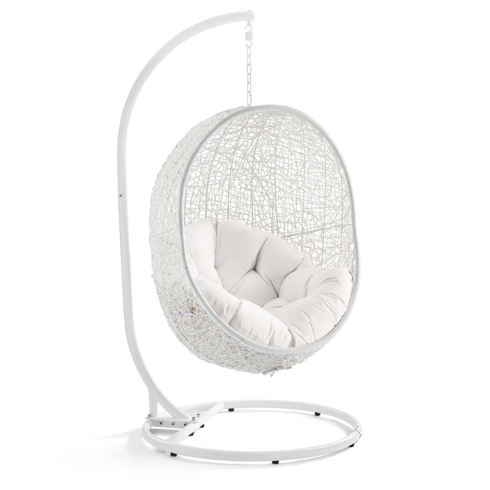 Modway Hide Outdoor Patio Sunbrella Swing Chair With Stand | Outdoor Porch Swings | 