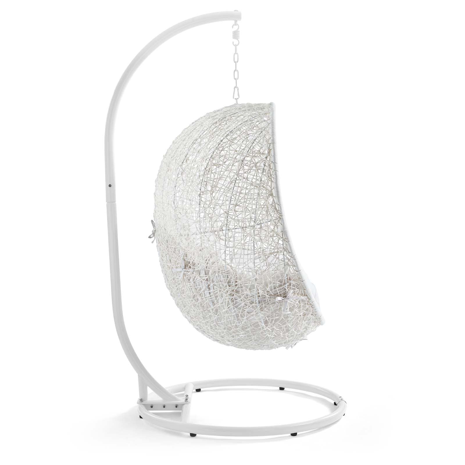 Modway Hide Outdoor Patio Sunbrella Swing Chair With Stand | Outdoor Porch Swings | 