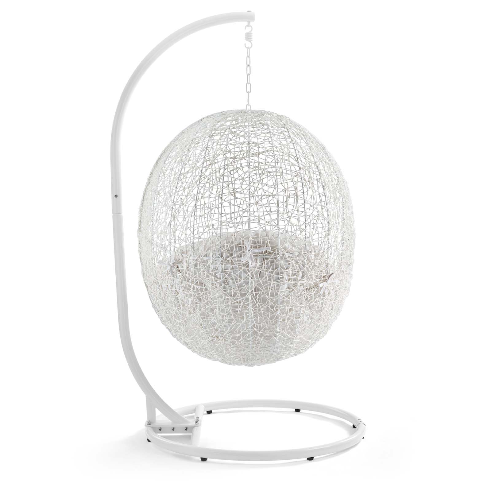 Modway Hide Outdoor Patio Sunbrella Swing Chair With Stand | Outdoor Porch Swings | 