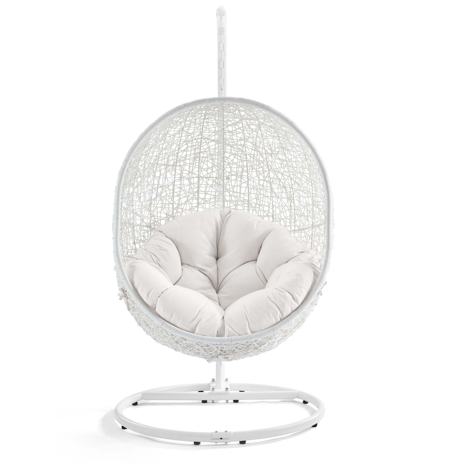 Modway Hide Outdoor Patio Sunbrella Swing Chair With Stand | Outdoor Porch Swings | 