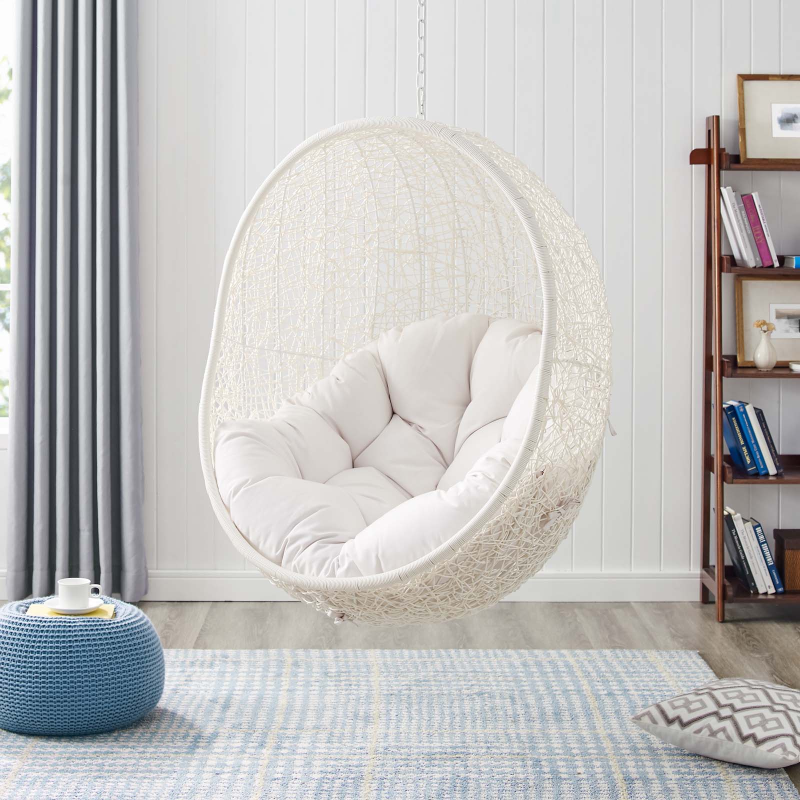 Modway Hide Outdoor Patio Sunbrella Swing Chair With Stand | Outdoor Porch Swings | 