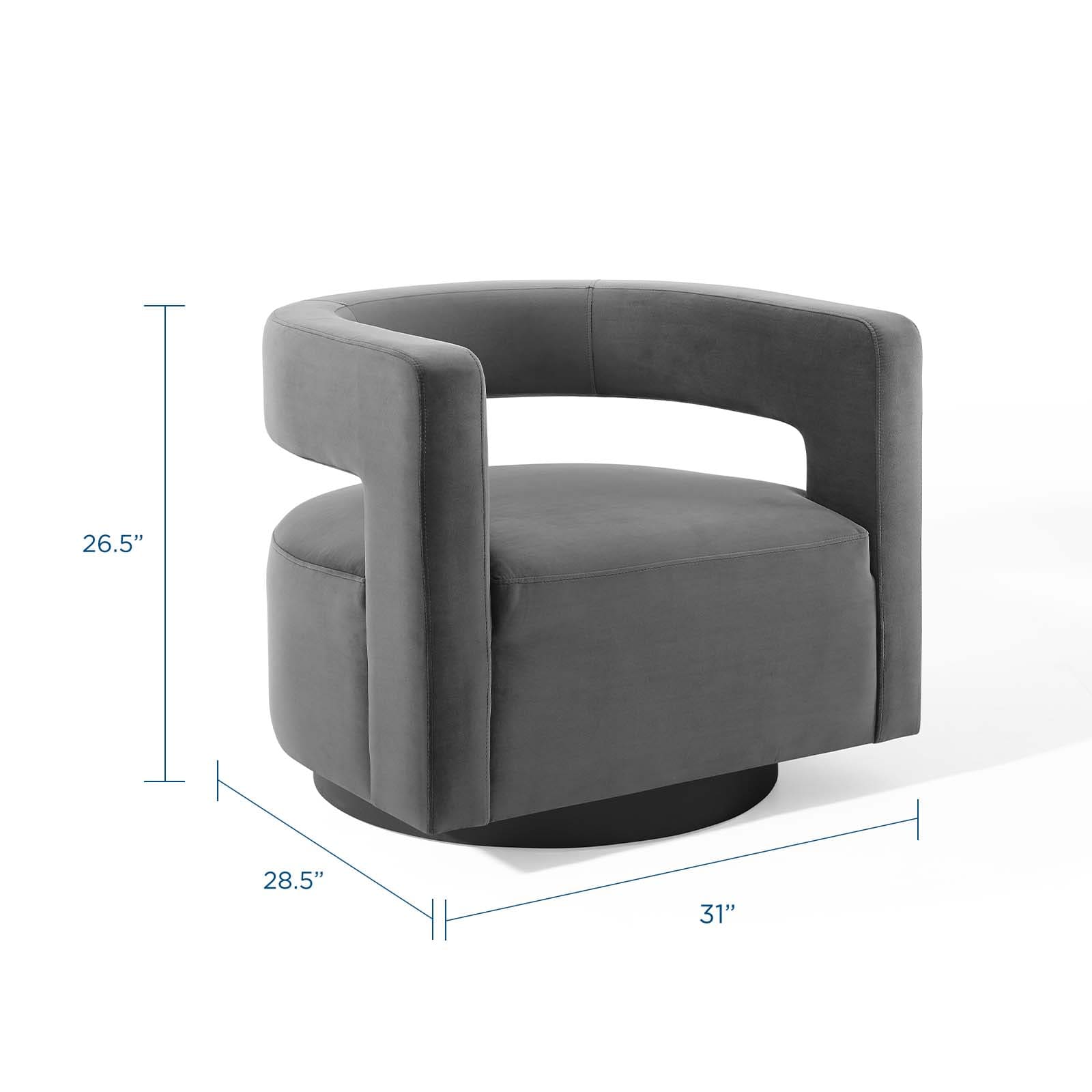 Modway Spin Cutaway Performance Velvet Swivel Armchair | Armchairs | Modishstore-10