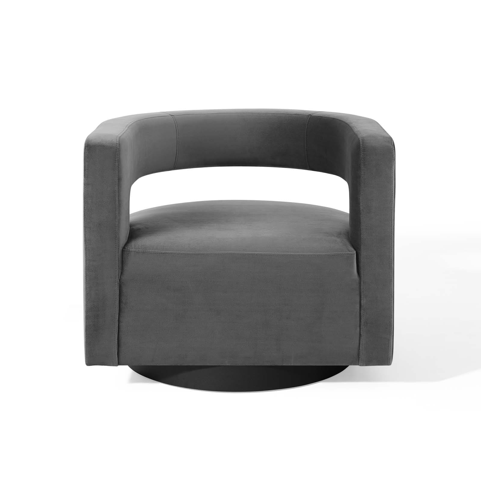 Modway Spin Cutaway Performance Velvet Swivel Armchair | Armchairs | Modishstore-13