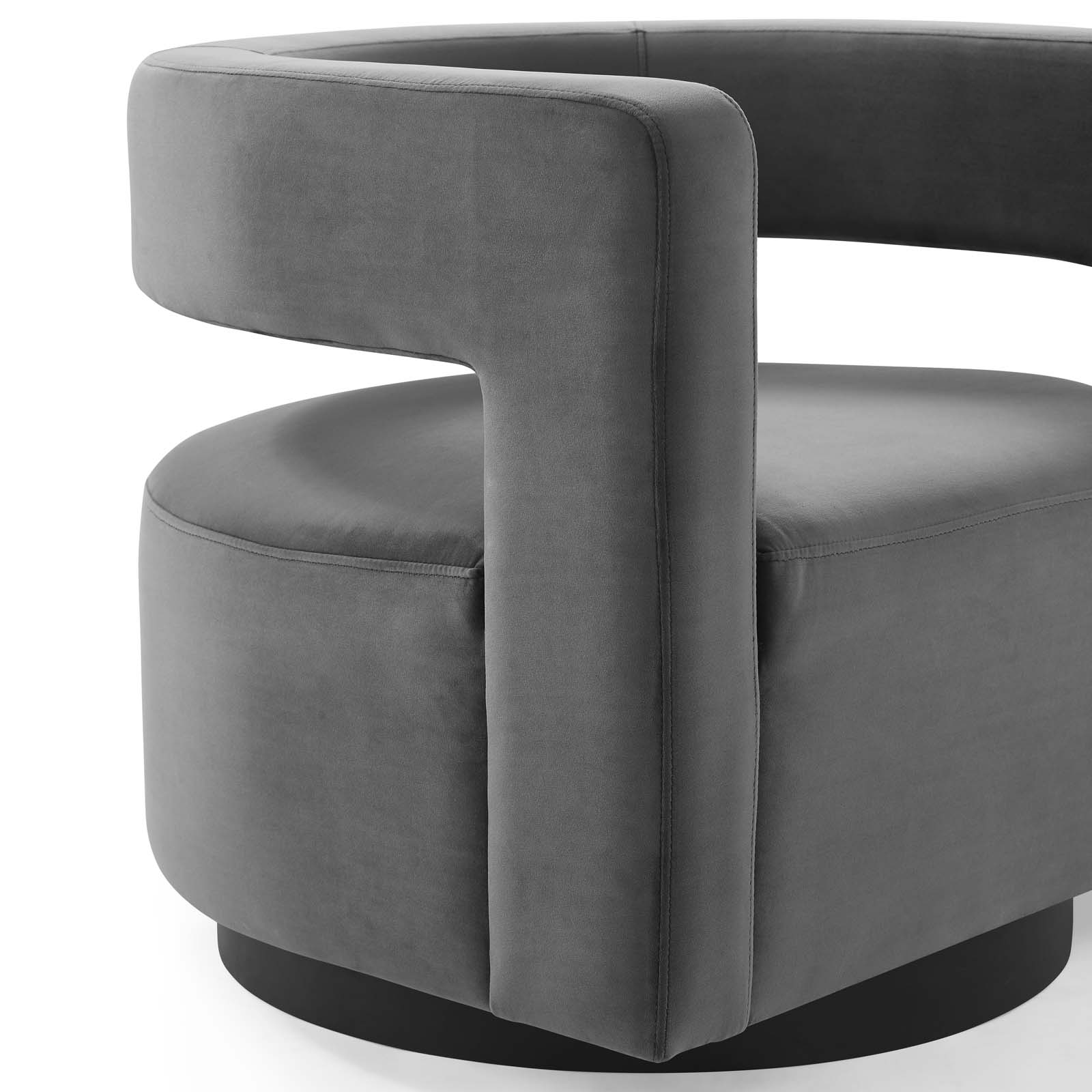 Modway Spin Cutaway Performance Velvet Swivel Armchair | Armchairs | Modishstore-14
