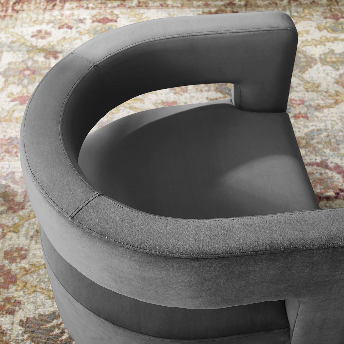 Modway Spin Cutaway Performance Velvet Swivel Armchair | Armchairs | Modishstore-15
