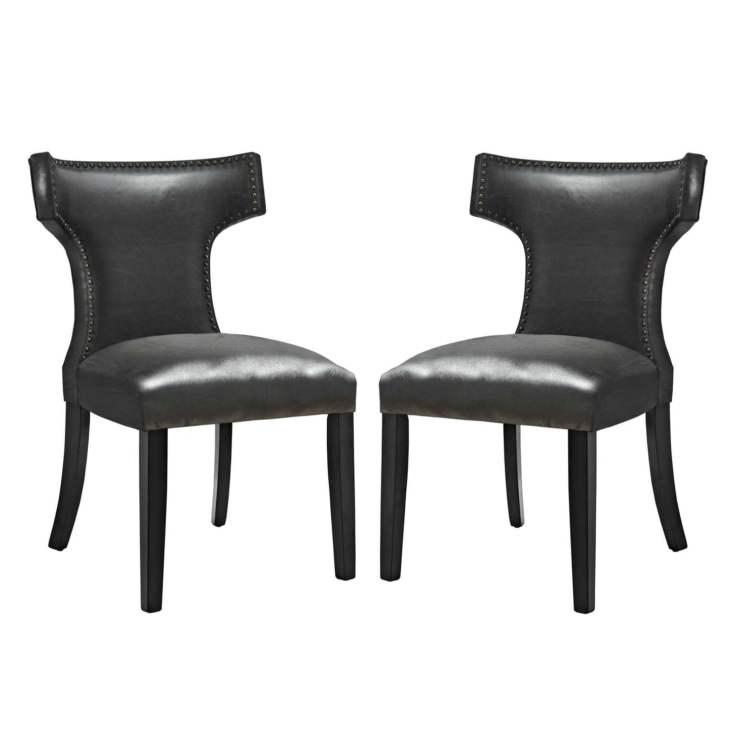 Modway Curve Dining Chair Vinyl Set of 2 | Dining Chairs | 