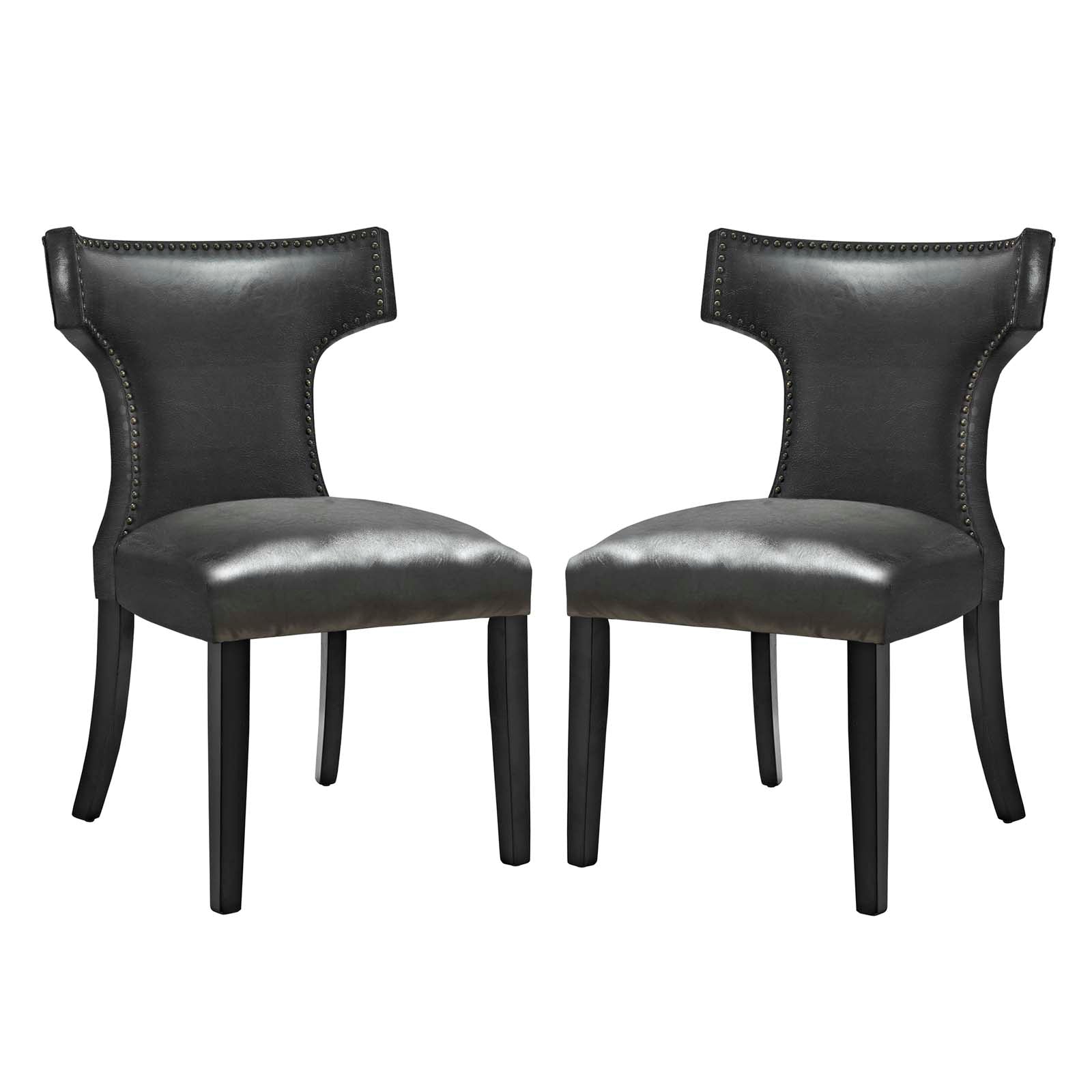 Modway Curve Dining Chair Vinyl Set of 2 | Dining Chairs | 