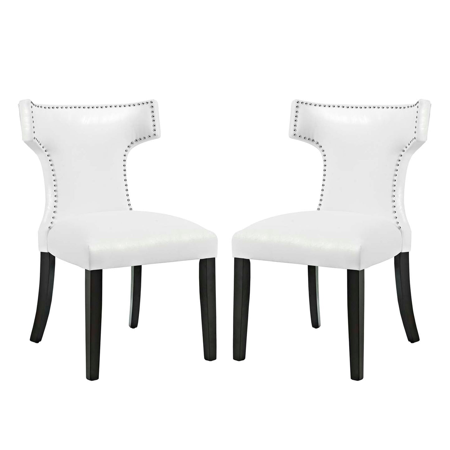 Modway Curve Dining Chair Vinyl Set of 2 | Dining Chairs | 