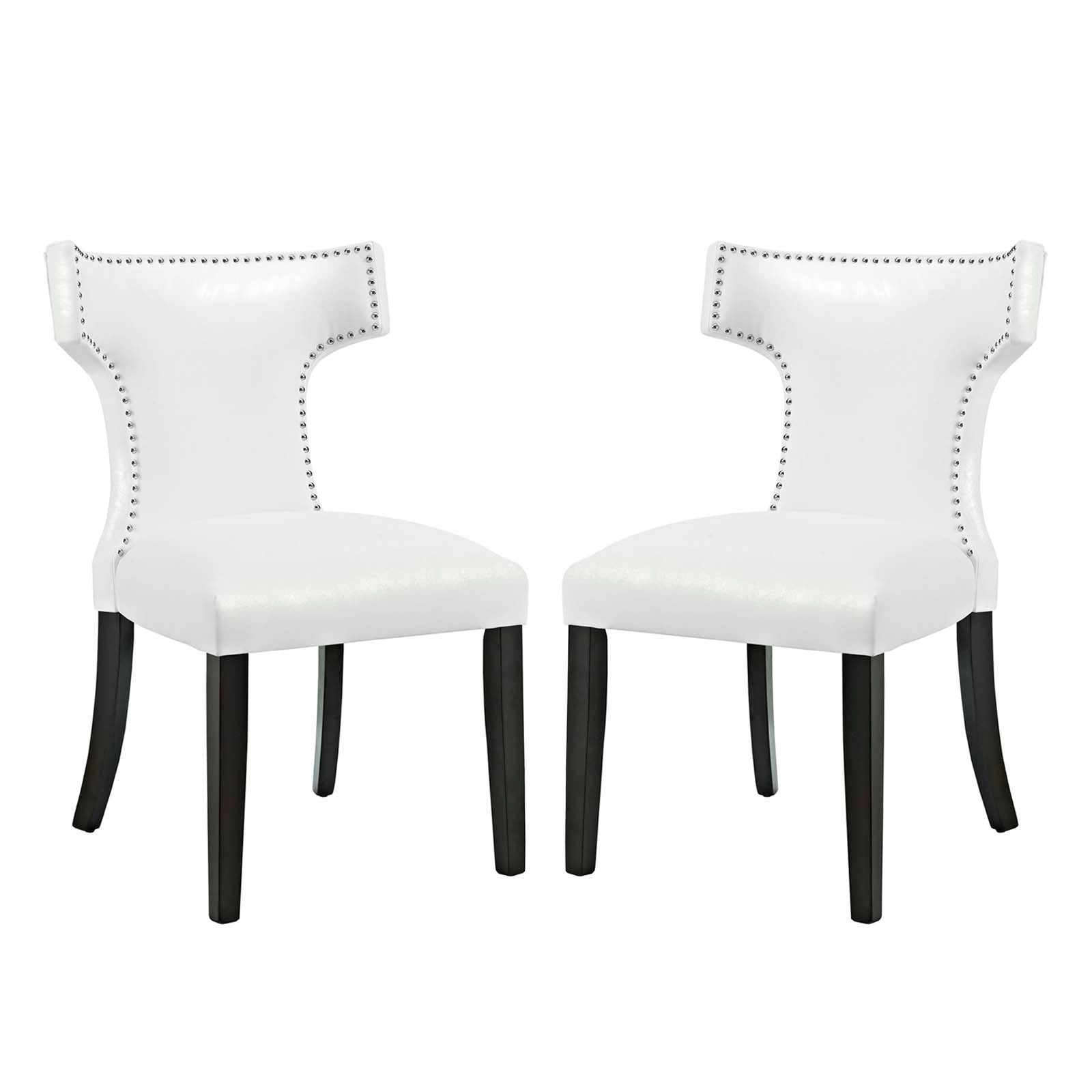 Modway Curve Dining Chair Vinyl Set of 2 | Dining Chairs | 