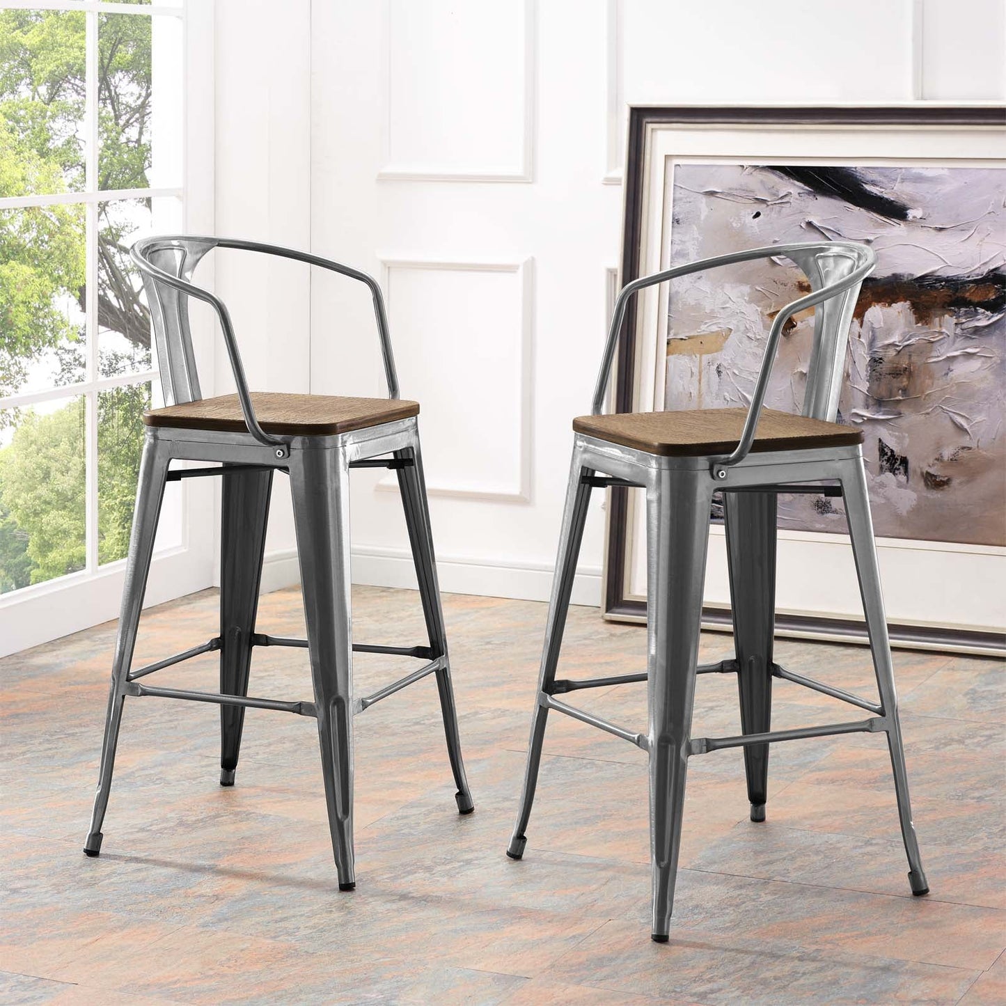 Modway Promenade Bar Stool Set of 2 | Bar Stools | Modishstore-15